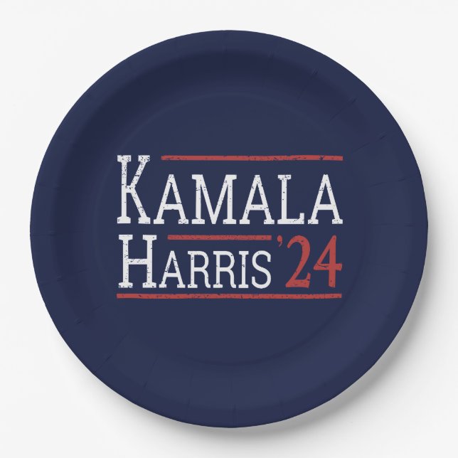 Plato De Papel Elecciones Kamala Harris 2024 I (Anverso)