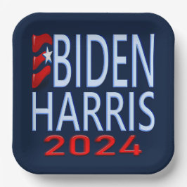 Plato De Papel Elecciones presidenciales de Biden Harris 2024