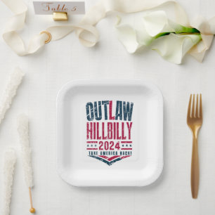 Plato De Papel Elecciones vintage ilegalizan la bandera estadouni