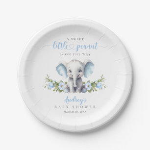 Plato De Papel Elefante azul cúbico bebé niño ducha