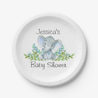 Plato De Papel Elefante Baby Shower, primera fiesta de cumpleaños