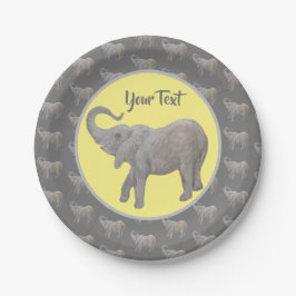 Plato De Papel Elefante bebé