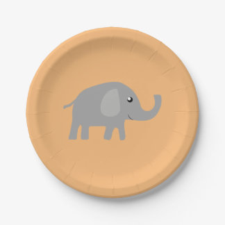 Plato De Papel Elefante Cute