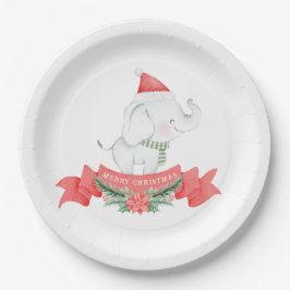 Plato De Papel Elefante Cute | NAVIDADES