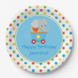 Plato De Papel Elefante del tren el | del circo el |