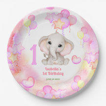 Elefante Lindo Cumpleaños 1 de Niña de Verano Colo