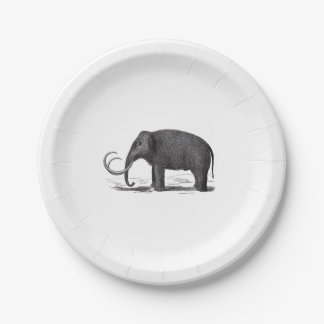 Plato De Papel Elefante prehistórico del mamut lanoso