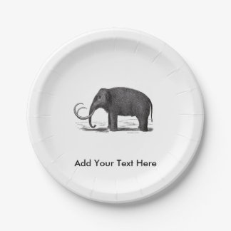Plato De Papel Elefante prehistórico del mamut lanoso