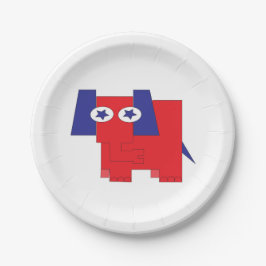 Plato De Papel Elefante Republicano