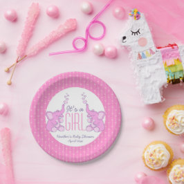 Plato De Papel elefantes cardíacos chicas placas de papel para la