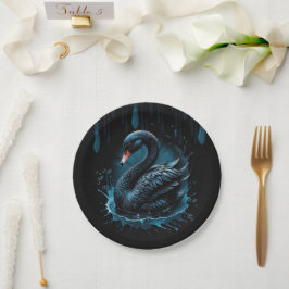 Plato De Papel Elegancia en movimiento, el cisne negro,