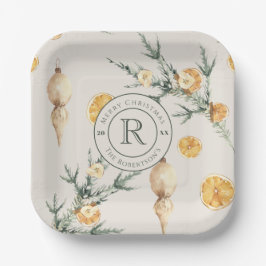 Plato De Papel Elegancia eterna: Navidades monogramados de Moda