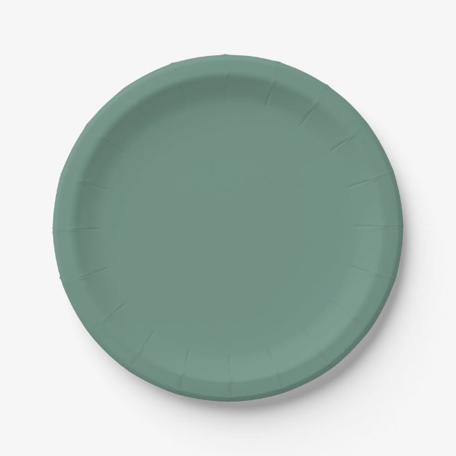 Plato De Papel Elegancia silenciosa - Verde azulado oceánico (Anverso)