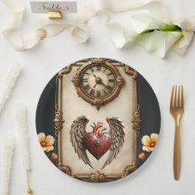 Elegancia vintage: un reloj y un corazón elegantes