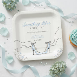 Plato De Papel Elegant Blue Heels Bridal Shower