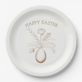 Plato De Papel Elegant Botanical Easter Brunch Paper Plates