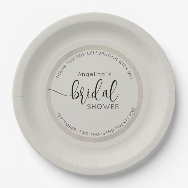 Plato De Papel Elegant Bride Shower Paper Plates (Anverso)