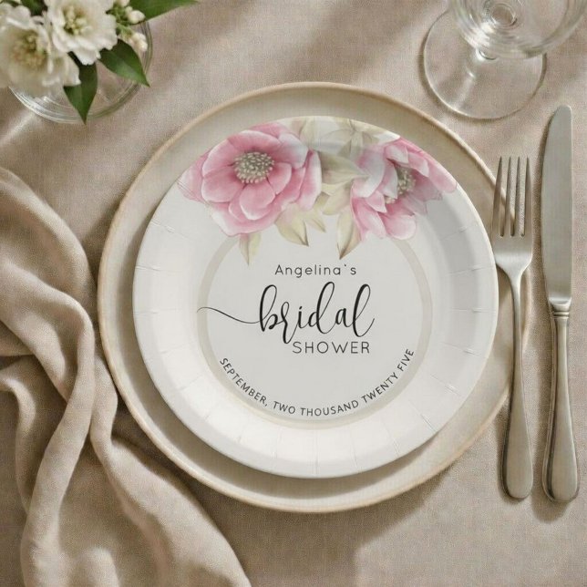 Plato De Papel Elegant Bride Shower Paper Plates (Subido por el creador)