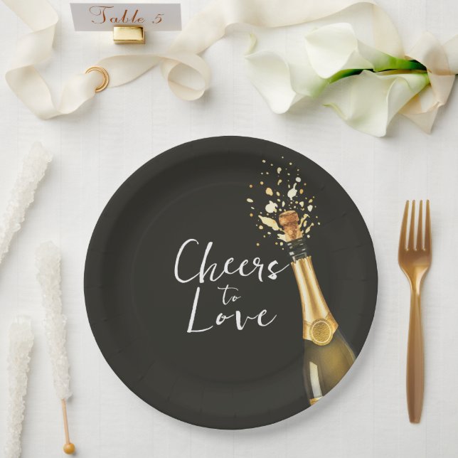 Plato De Papel Elegant Champagne Wedding (Boda)