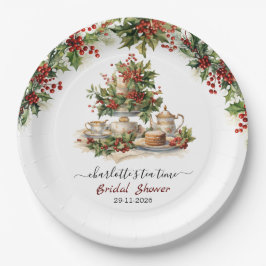 Plato De Papel Elegant Christmas Bridal Shower Tea Time Party