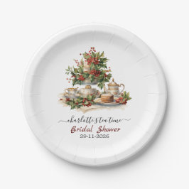 Plato De Papel Elegant Christmas Bridal Shower Tea Time Party