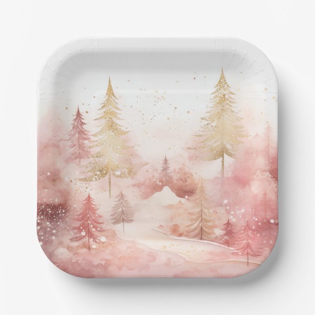 Plato De Papel Elegant Christmas Paper Plates  (Anverso)