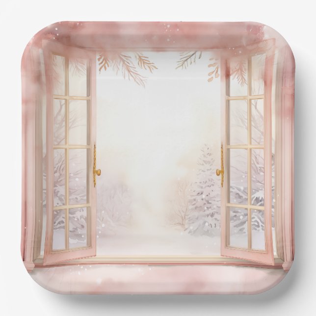 Plato De Papel Elegant Christmas Paper Plates  (Anverso)