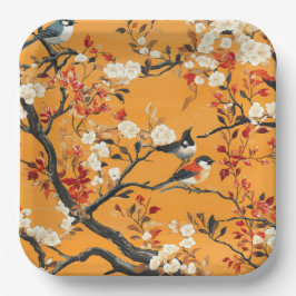 Plato De Papel Elegant Fall Chinoiserie Paper Plate