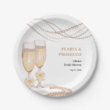 Elegant Gold Bow Pearls and Prosecco Bridal Shower