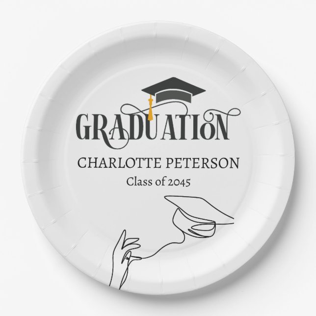 Plato De Papel Elegant Graduation Party  (Anverso)