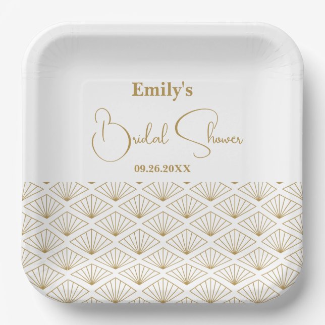 Plato De Papel Elegant Japanese Bridal Shower (Anverso)