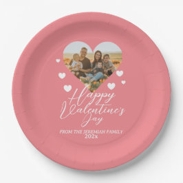 Plato De Papel Elegant Love Happy Valentine Day Family Photo