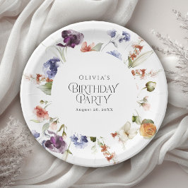 Plato De Papel Elegant Luxury Floral Birthday Party