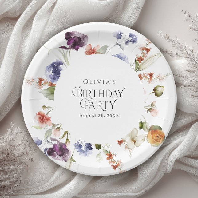 Plato De Papel Elegant Luxury Floral Birthday Party (Subido por el creador)