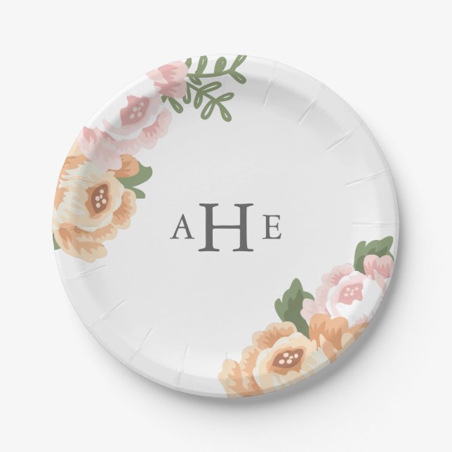 Plato De Papel Elegant Mason Jar Boda (Anverso)