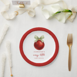 Plato De Papel Elegant Merry Little Christmas Baby Shower