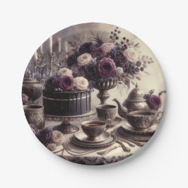 Plato De Papel Elegant Moody Twilight Tea Party Paper Plate