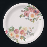 Plato De Papel Elegant Pink Floral Bridal Shower<br><div class="desc">Elegant Pink Floral Bridal Shower Paper Plates</div>