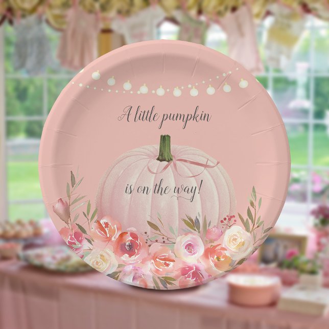 Plato De Papel Elegant Pumpkin Baby Girl Shower (Subido por el creador)