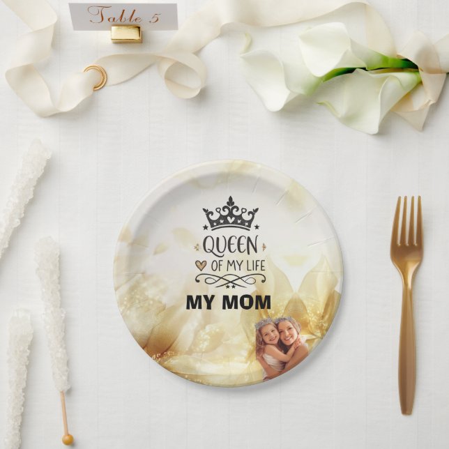 Plato De Papel Elegant Queen of my Life-my mom  (Boda)