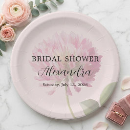 Plato De Papel Elegant Romantic Blush Pink Floral Bridal Shower