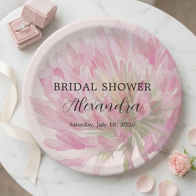 Plato De Papel Elegant Romantic Blush Pink Floral Bridal Shower (Subido por el creador)