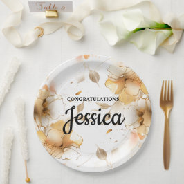 Plato De Papel Elegant Rustic Floral Baby Shower