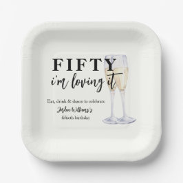 Plato De Papel Elegant Simple I'm Loving It 50th Birthday
