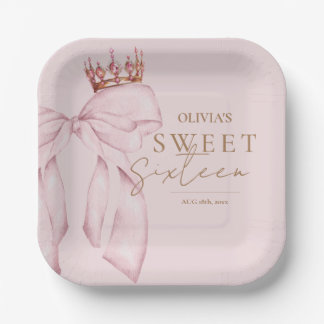 Plato De Papel Elegant Sweet Sixteen Birthday