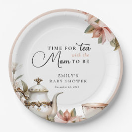 Plato De Papel Elegant Tea Party Baby Shower