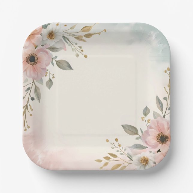 Plato De Papel Elegante Abstracto Art Decorativo Plate (Anverso)