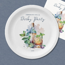 Plato De Papel Elegante acuarela Derby Fiesta Placa de papel