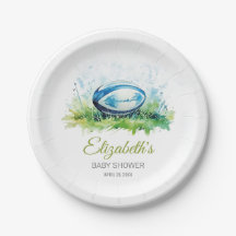 Elegante acuarela Rugby Baby Shower