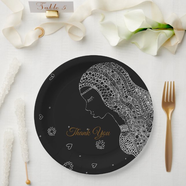 Plato De Papel Elegante Agradecimiento para Despedida de Soltera  (Boda)